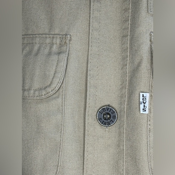 Vintage 1970s Levi’s For Men Safari/Utility Khaki Button Up Short Sleeve Shirt - Picture 6 of 11